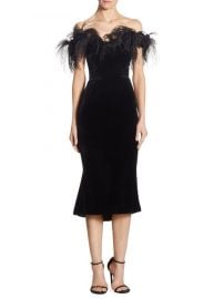 Marchesa - Off-The-Shoulder Velvet Dress at Saks Fifth Avenue